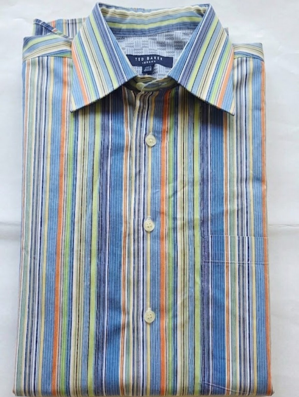 Ted Baker London Men's Striped Shirt 15½ Made in Canada